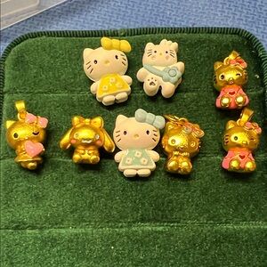 Vintage Hello Kitty pendant Gold and Pink Charm Set bundle